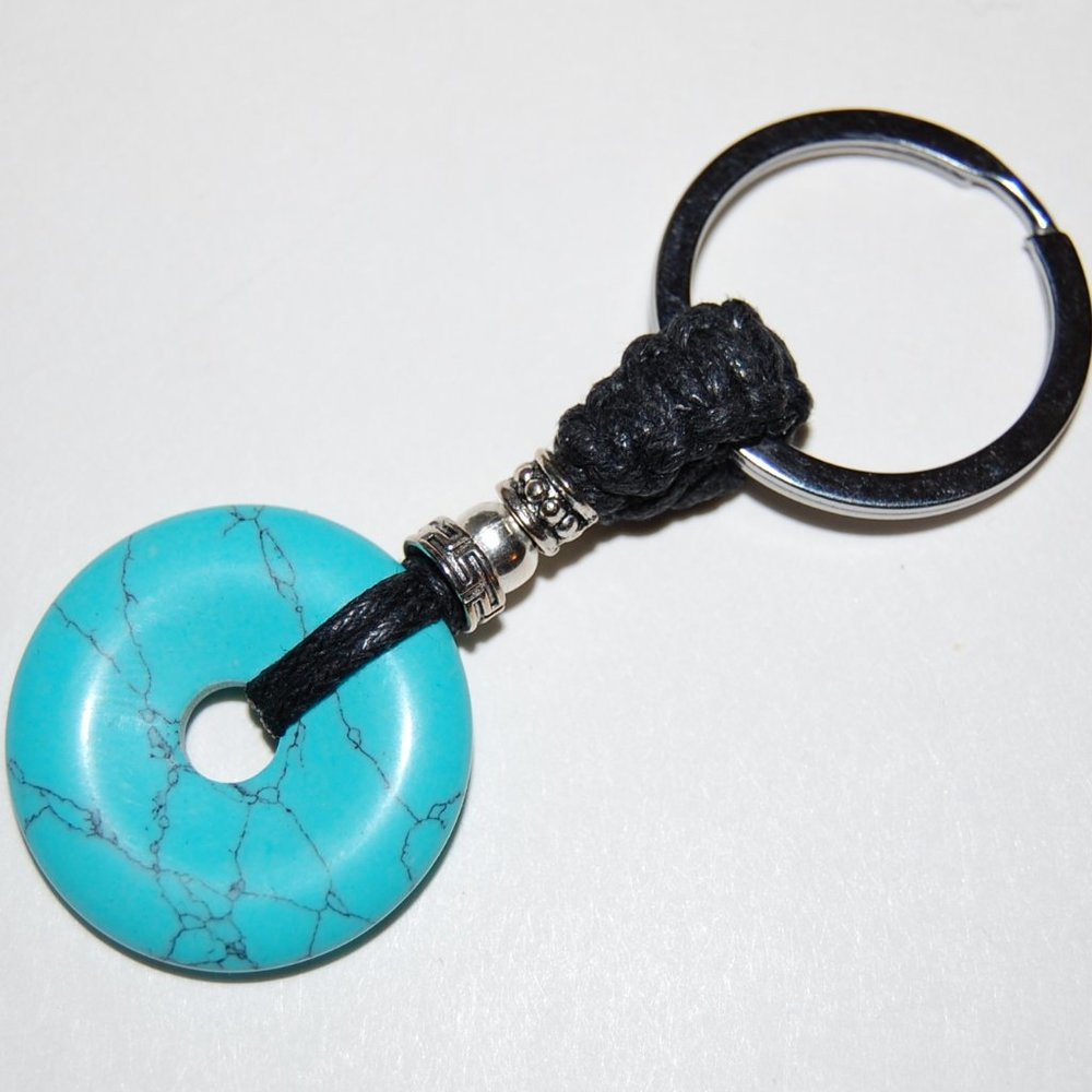 Turquoise Keychain,Good Luck Keychain,Turquoise Stone Keychain,Good Luck Keychai